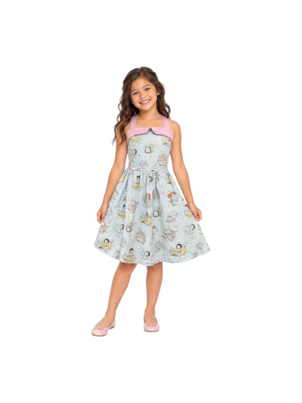 Disney Store Animators Collection Princess Dress Girls 7/8 Blue Pink Rare